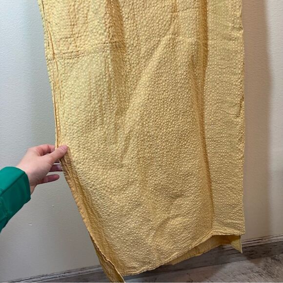 Flax by Jeanne Engelhart Women’s Butter Yellow Linen Maxi Dress Medium - Picture 5 of 9